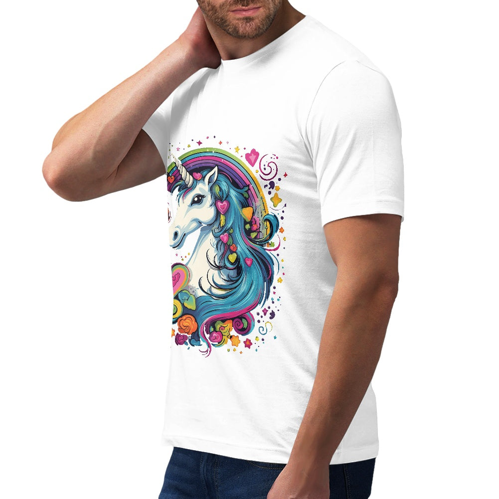 Unicorn Pure Cotton White T-Shirt – Soft, Breathable, Customizable - Unisex