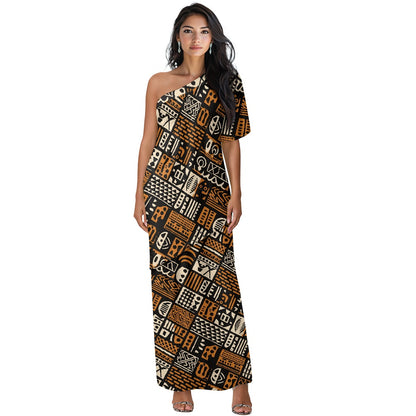 Elegant Off-Shoulder Two-Piece Dress for Women white