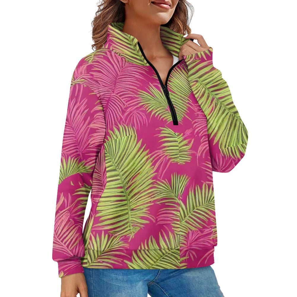 Women's long sleeve zipper sweatshirt