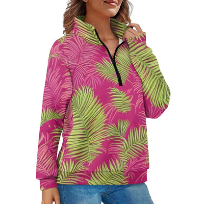 Women's long sleeve zipper sweatshirt