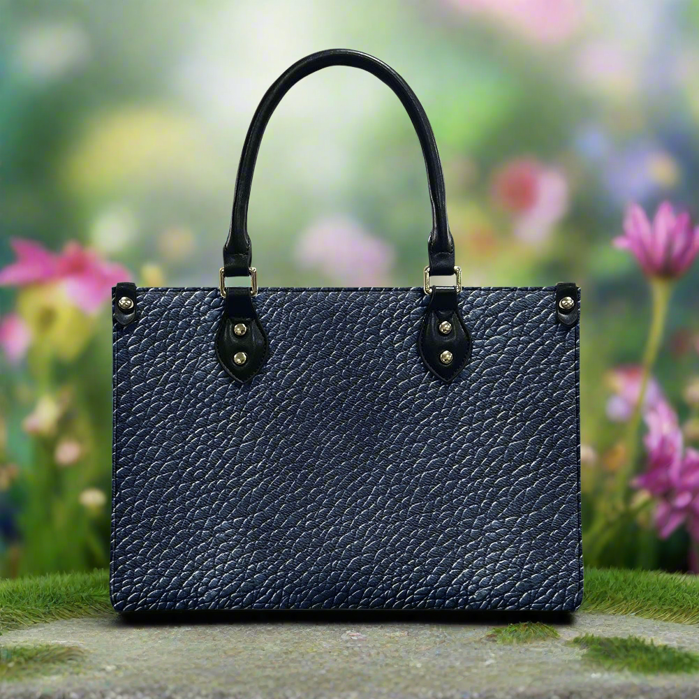 Navy Women's PU leather twill handbag