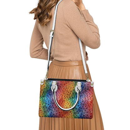 Unique Ostrich Rainbow Pride Women's PU leather twill handbag