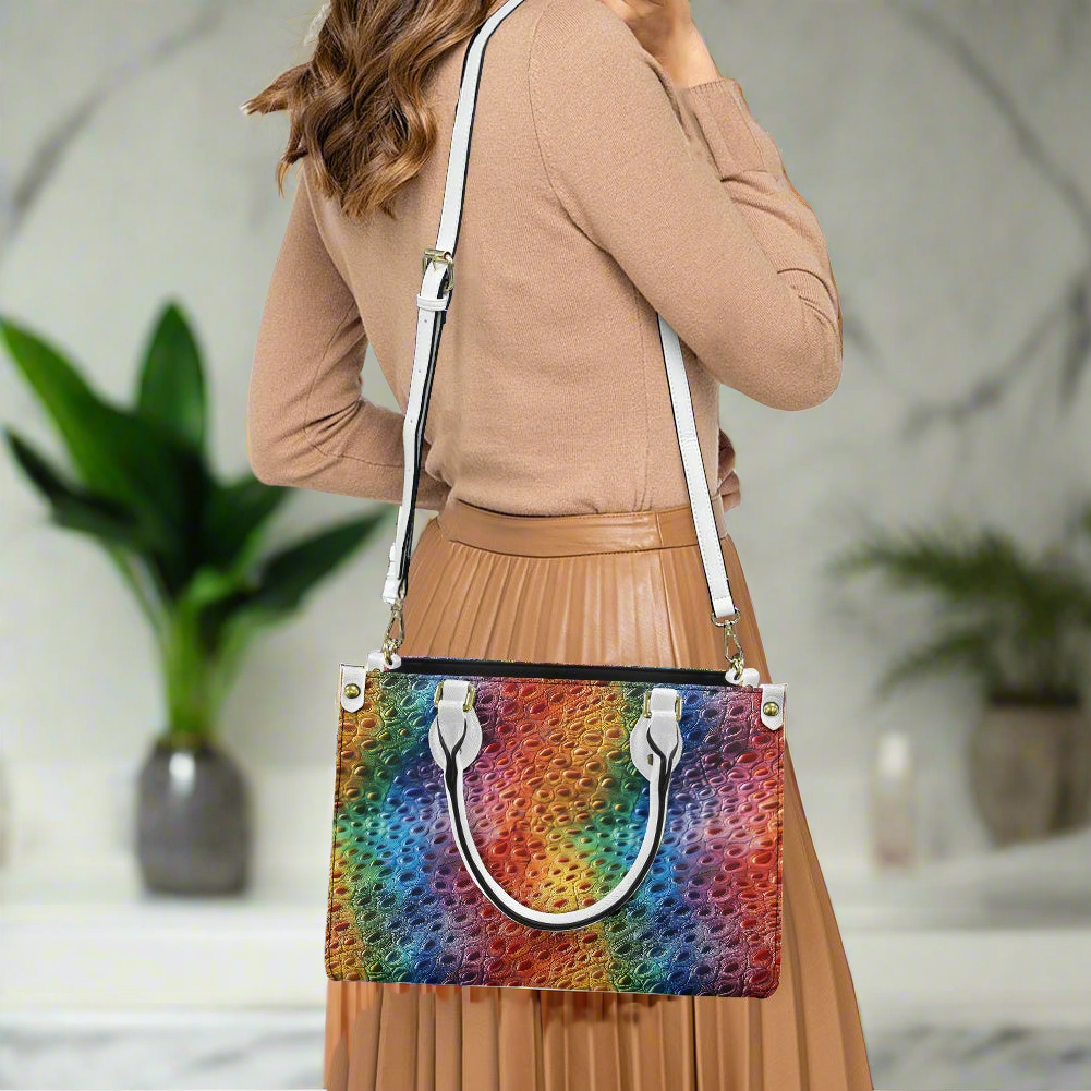 Unique Ostrich Rainbow Pride Women's PU leather twill handbag