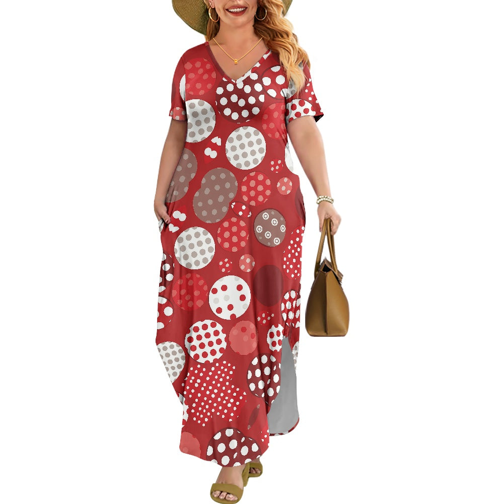 Women's short sleeve plus size dress white