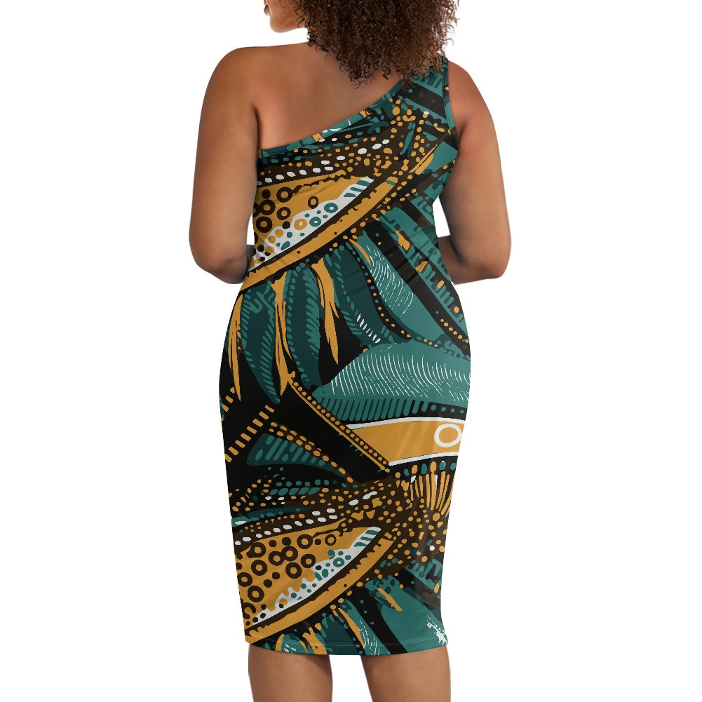 Discover Elegance: Luxtrini's One-Shoulder Slim Dress - Ethnic