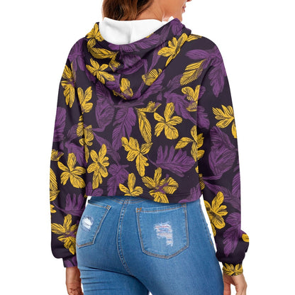 Women's midriff-baring sweatshirt - Purple and Gold