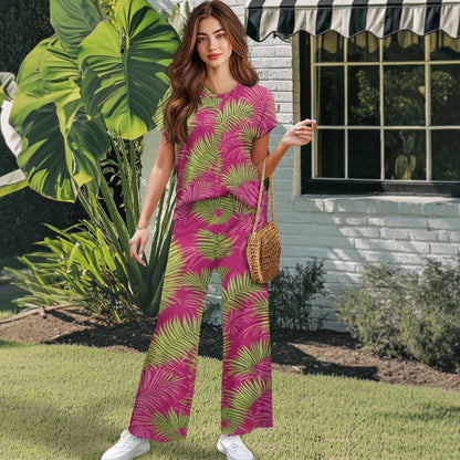 🌿 Tropical Drift Wide-Leg Lounge Set – Made for Comfort. Designed Just for You