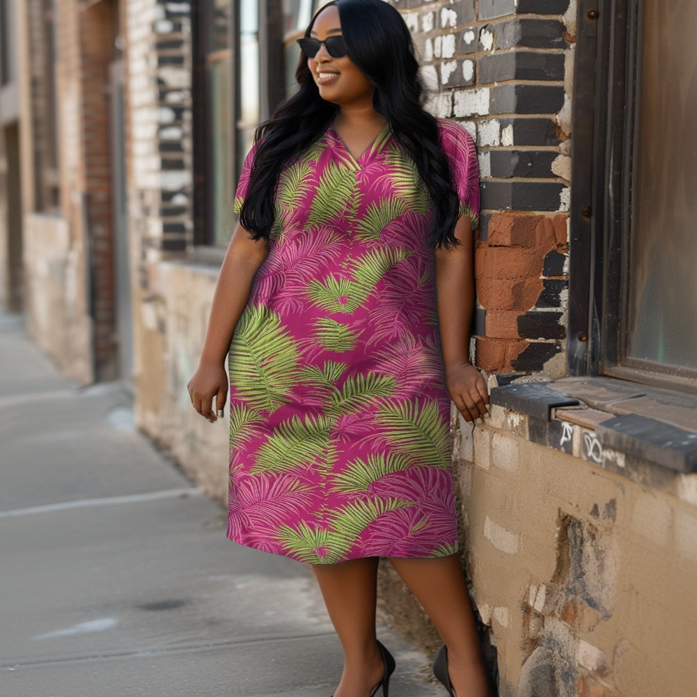 Women's Short Sleeve Plus Size Dress