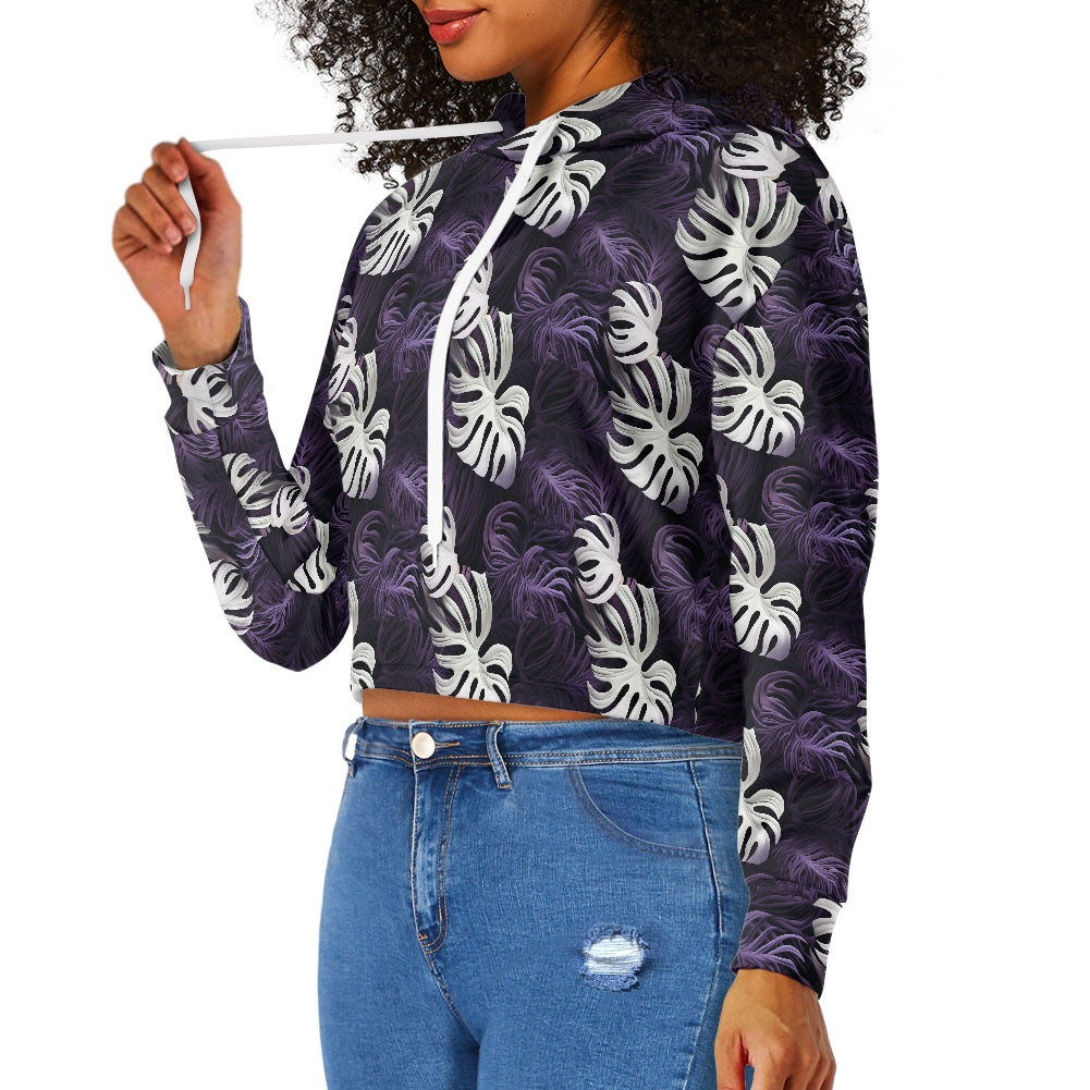 Women's midriff-baring sweatshirt - Tropical