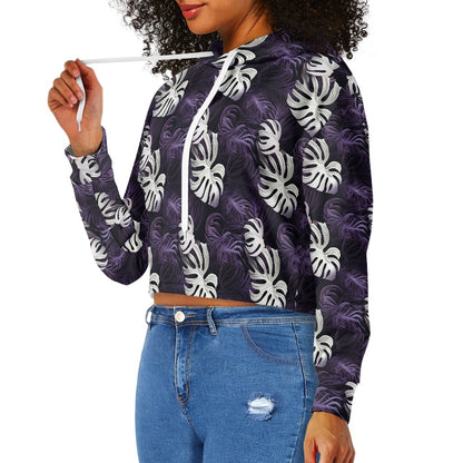 Women's midriff-baring sweatshirt - Tropical