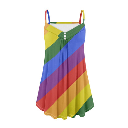 Rainbow Strappy dress white