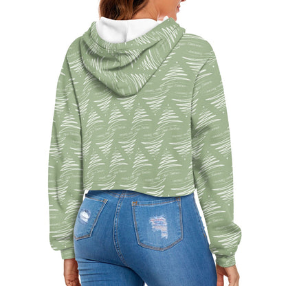 Women's midriff-baring sweatshirt - Xmas Trees