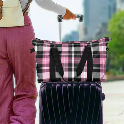 Pink plaid Lightweight luggage