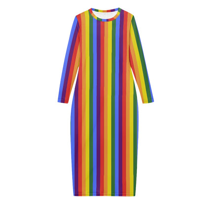 Rainbow Women's long-sleeved dress (extended) white