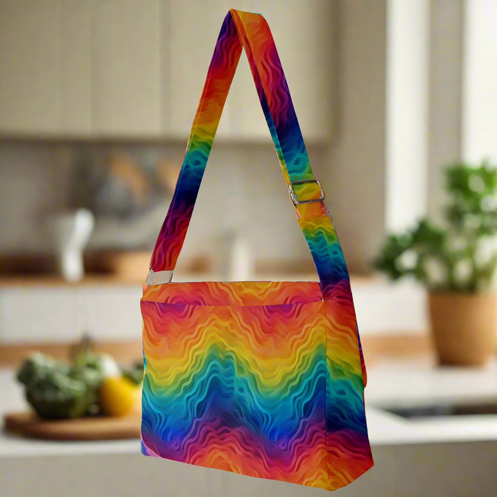 LGBTQ Rainbow Full Print Messenger Bag (L)