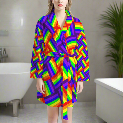 Rainbow Weave Women's Bathrobe