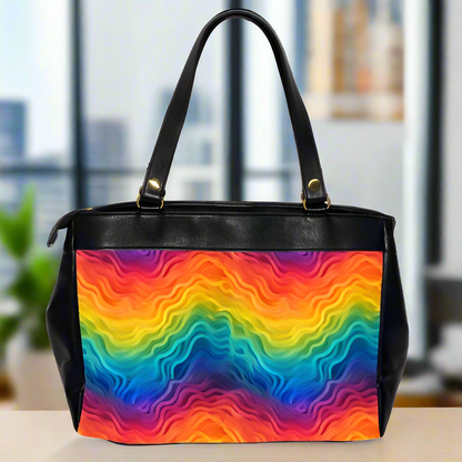 Lgbtq Rainbow Oversize Office Handbag (2 Sides)