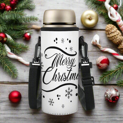 Merry Christmas - Small Water Bottle Carrier Bag