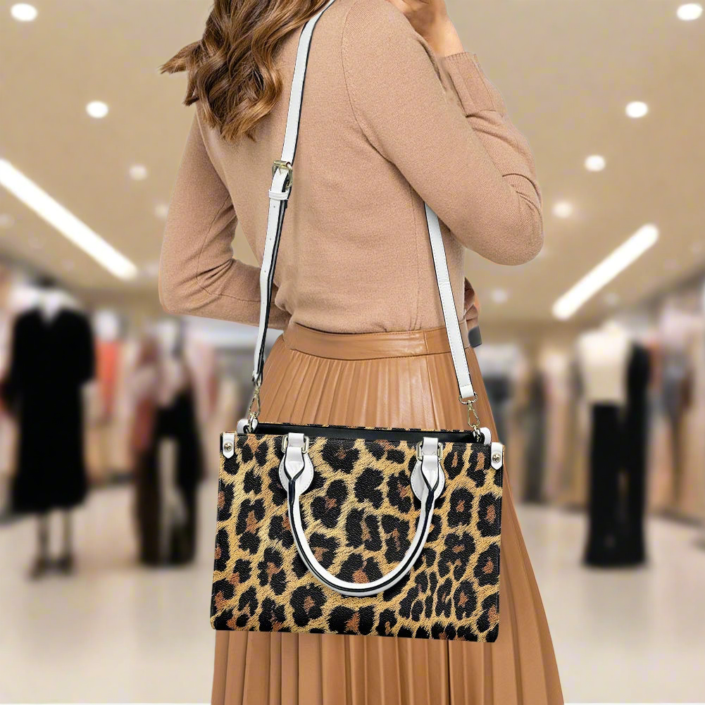 Leopard print Women's PU leather twill handbag