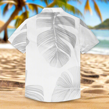 White Monstera Men's Casual Shirt