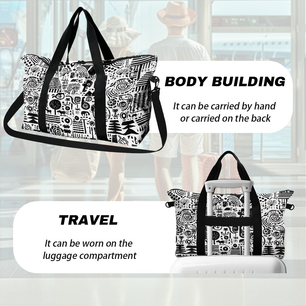 Black and White Ethnic African Lightweight luggage