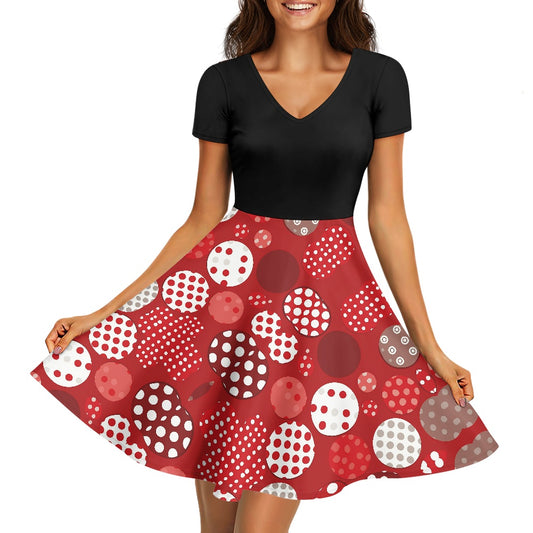 Women short Sleeve Ruffle Dress