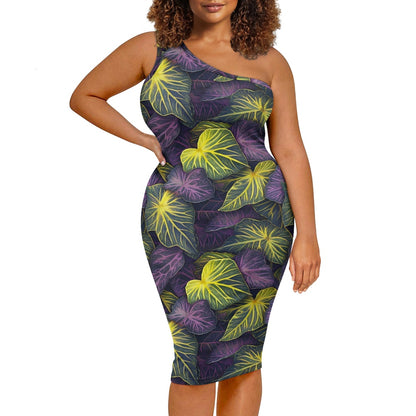 Discover Elegance: Luxtrini's One-Shoulder Slim Dress - Tropical
