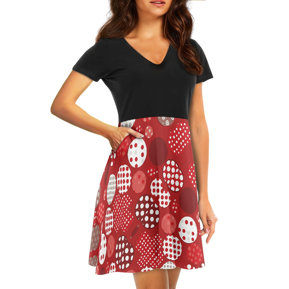 Women short Sleeve Ruffle Dress