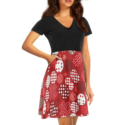 Women short Sleeve Ruffle Dress