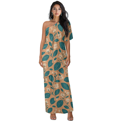 Elegant Off-Shoulder Two-Piece Dress for Women white