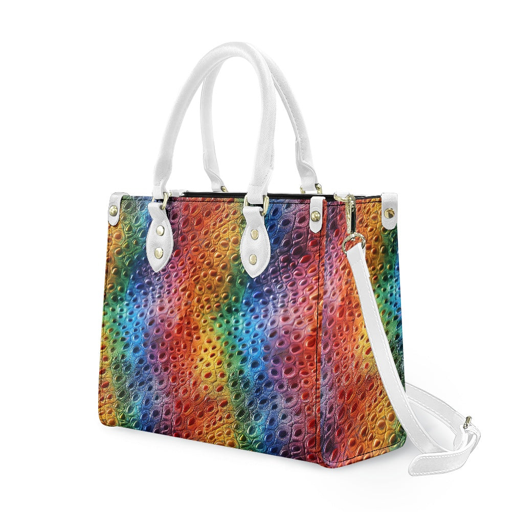 Unique Ostrich Rainbow Pride Women's PU leather twill handbag