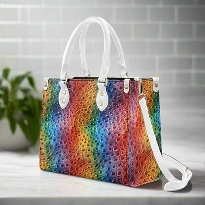 Unique Ostrich Rainbow Pride Women's PU leather twill handbag