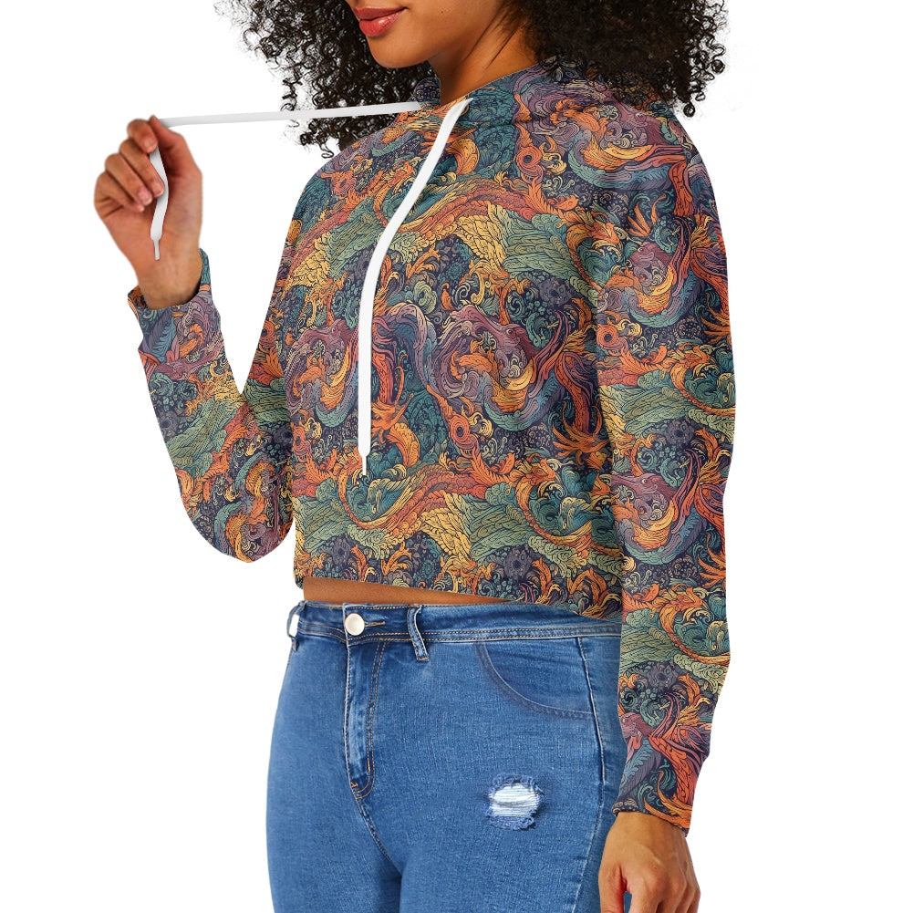 Women's midriff-baring sweatshirt - Chinese