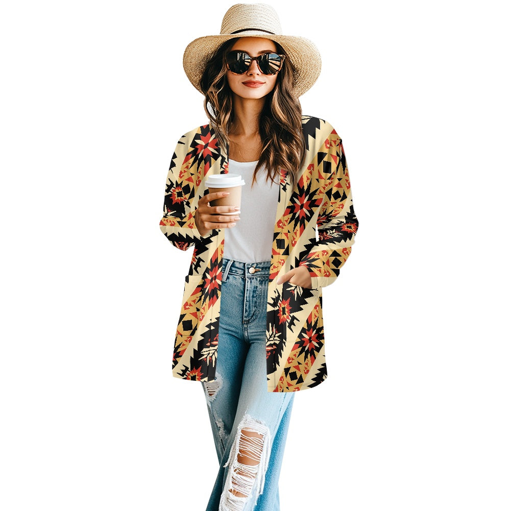 Long-sleeved cardigan jacket white