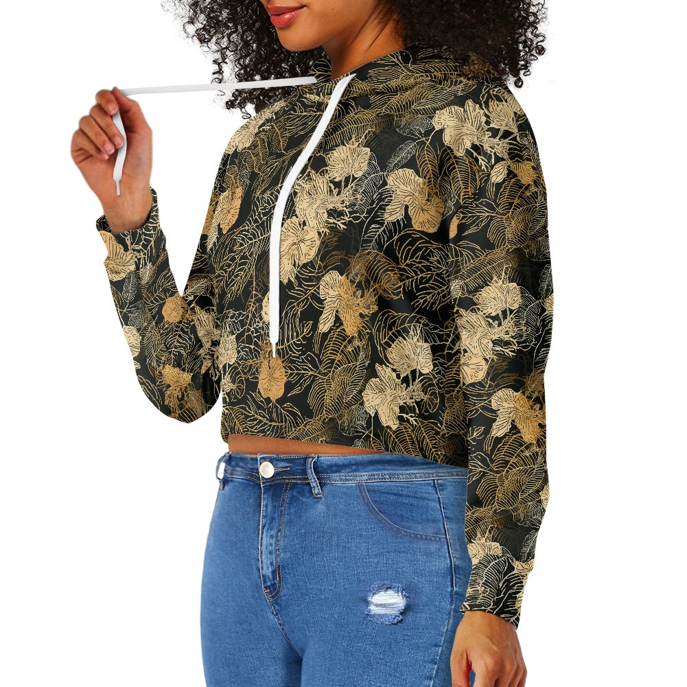 Women's midriff-baring sweatshirt - Tropical