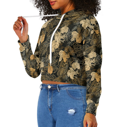 Women's midriff-baring sweatshirt - Tropical