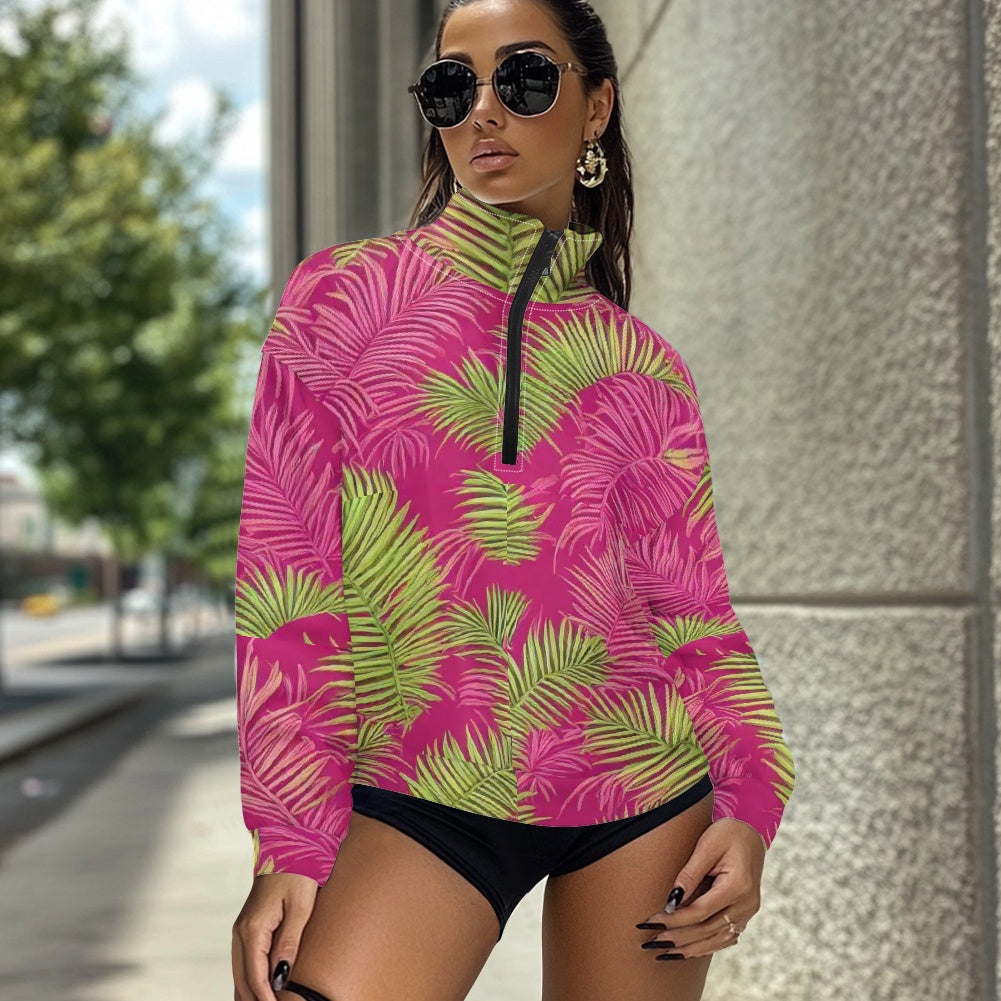 Women's long sleeve zipper sweatshirt