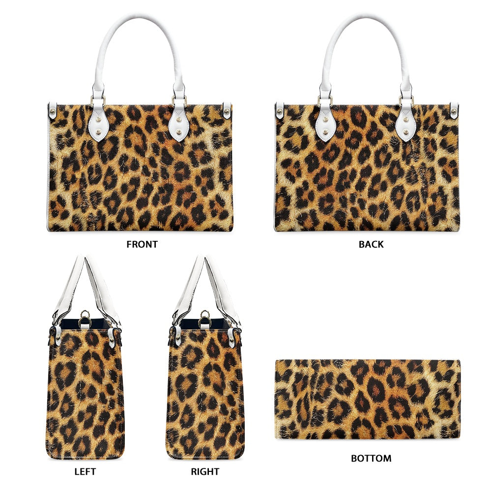 Leopard print Women's PU leather twill handbag