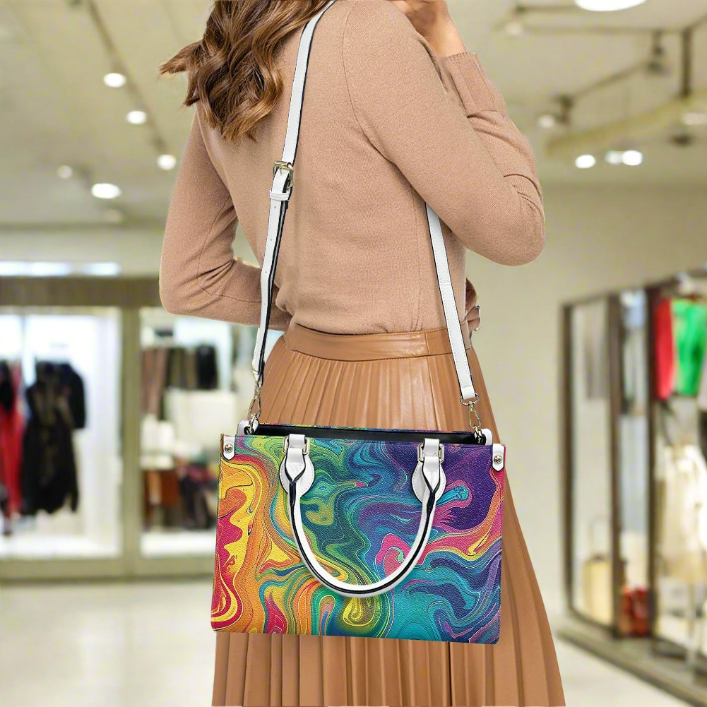 Aurora Elegance: Women’s Vibrant PU Leather Twill Handbag