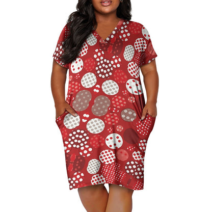 Women's Short Sleeve Plus Size Dress white