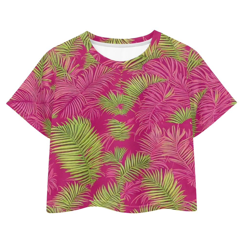 Loose cropped navel-baring T-shirt white