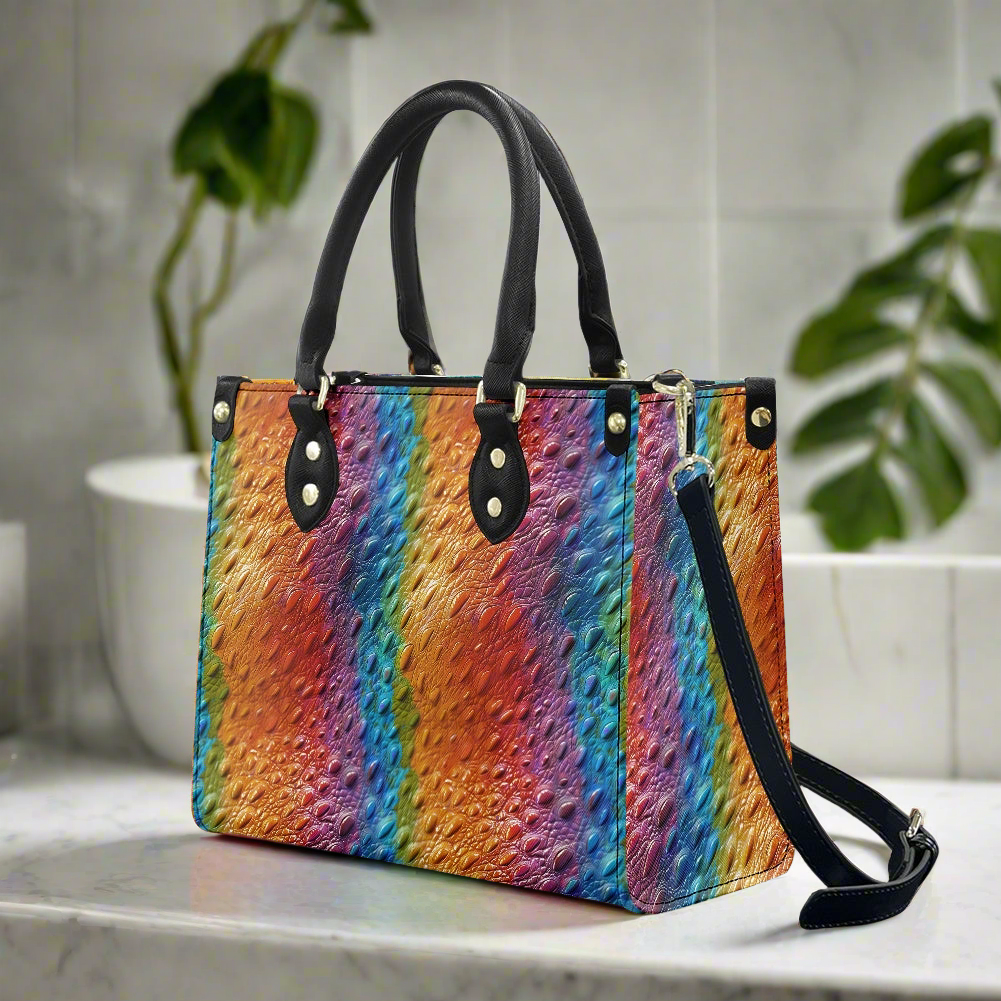 Unique Ostrich Rainbow Pride Women's PU Leather Twill Handbag