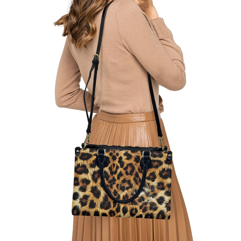 Leopard pattern Women's PU leather twill handbag