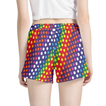 LGBTQ-Friendly Rainbow Polka Dot Women Short Pants by Luxtrini