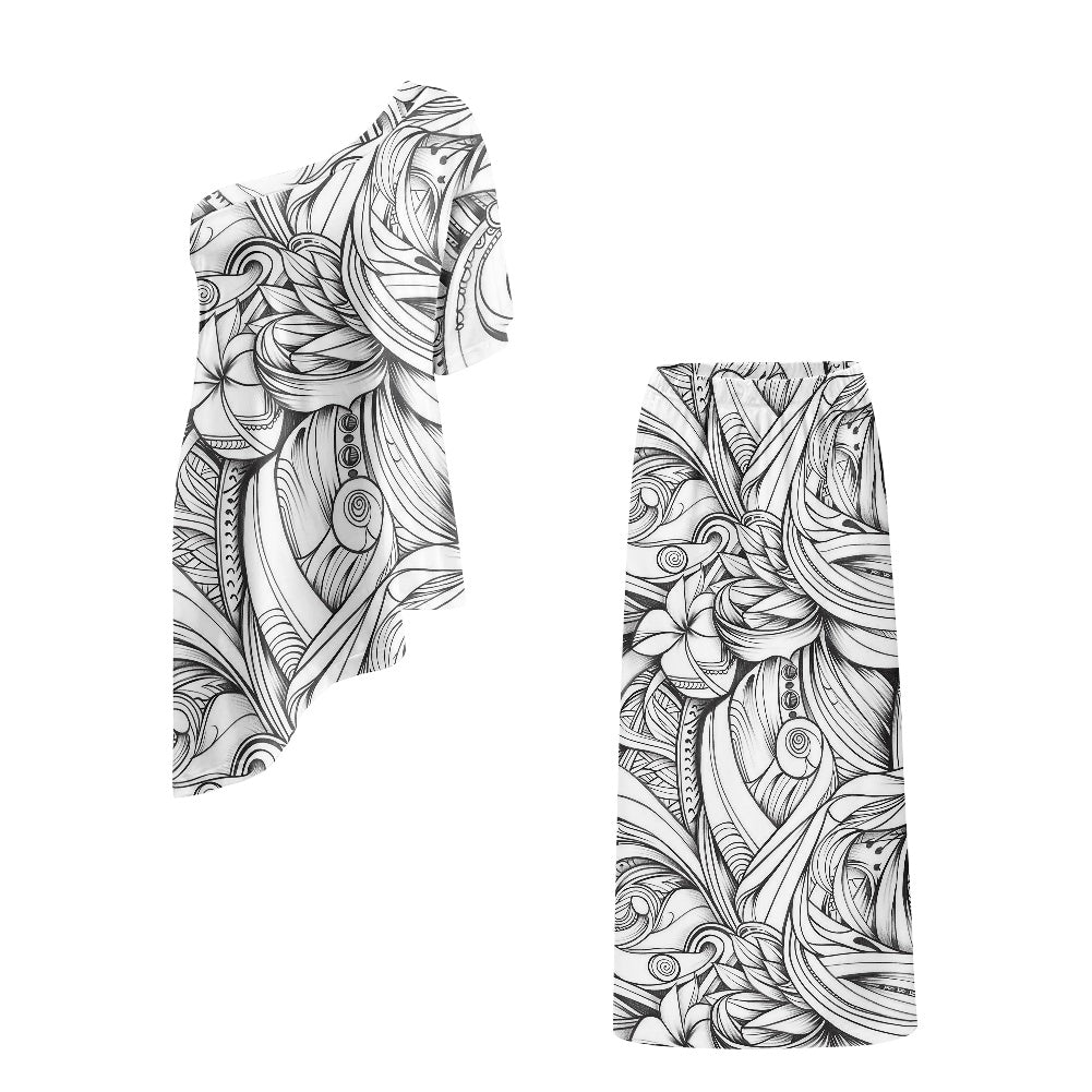 Elegant Off-Shoulder Two-Piece Dress for Women