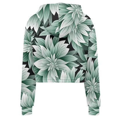 Women's midriff-baring sweatshirt - Green Tropical