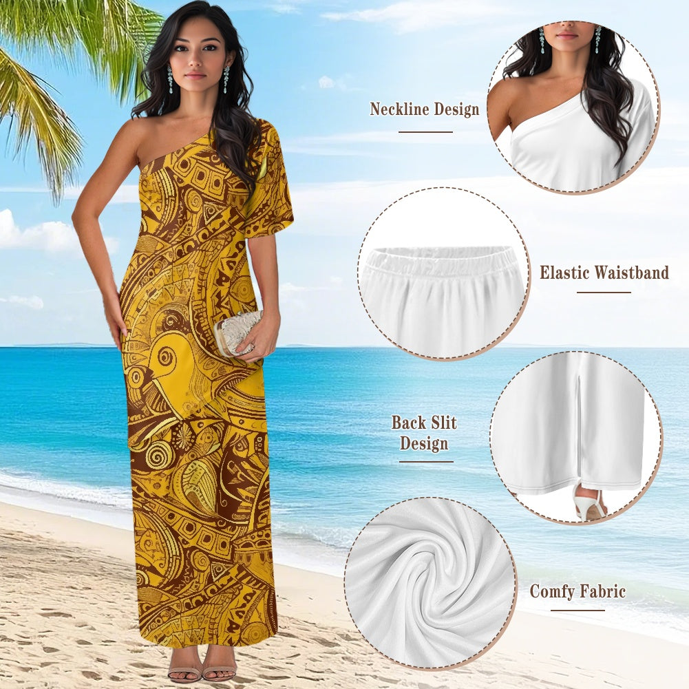 Elegant Off-Shoulder Two-Piece Dress for Women