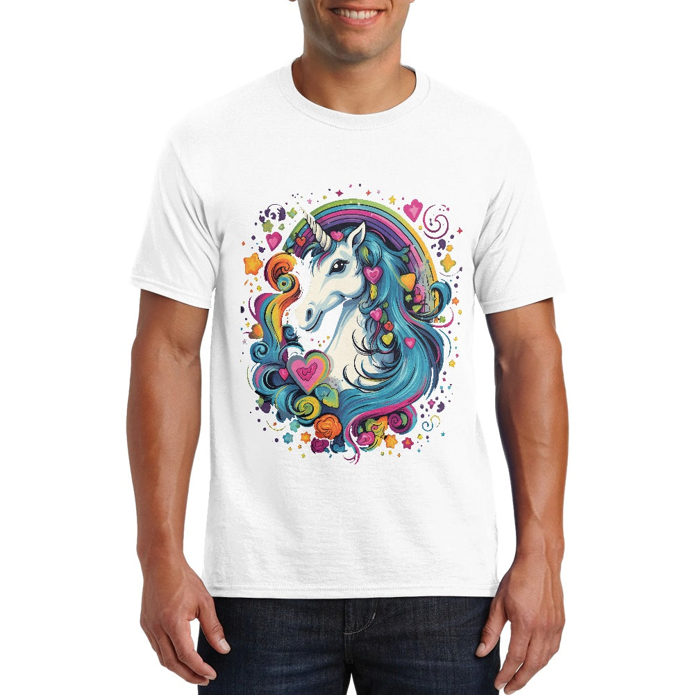 Unicorn Pure Cotton White T-Shirt – Soft, Breathable, Customizable - Unisex