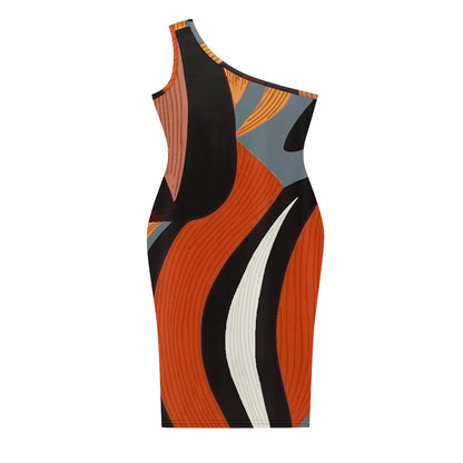 Discover Elegance: Luxtrini's One-Shoulder Slim Dress - Ethnic white