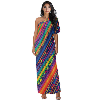 Elegant Off-Shoulder Two-Piece Dress for Women white